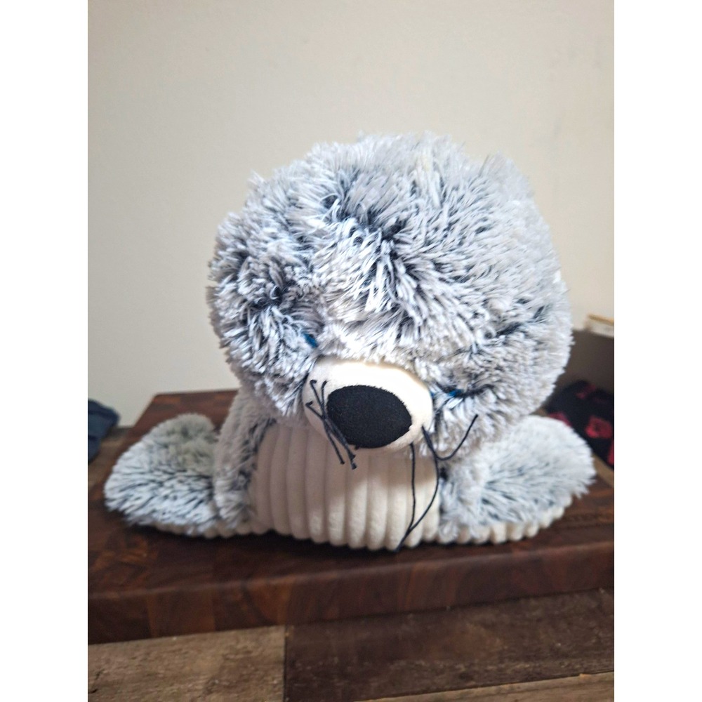 The Bear Factory 2001 Grey Spotted Seal Plush 16" Fluffy Stuffed Animal